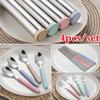 Creative 304 Stainless Steel Tableware Set with Wheat Straw Travel Dinnerware Portable Cutlery
