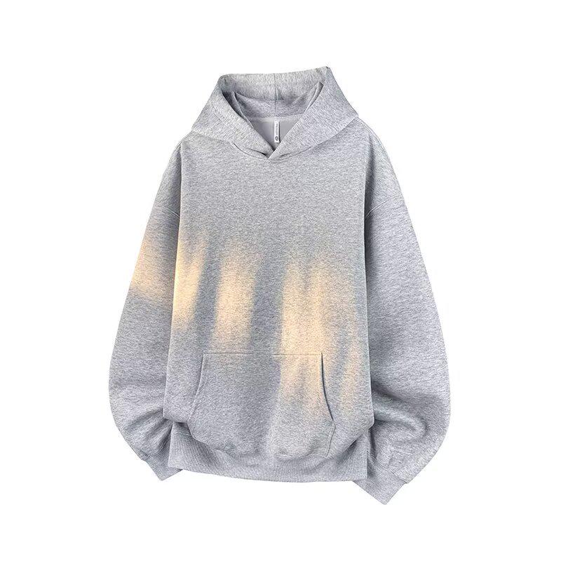 Men's Trendy Heavyweight Hoodie - New Autumn/Winter Solid Color Loose Fit by High Street Brand