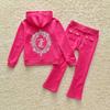 Autumn European & American Girls' Slim Fit Velvet Yoga Set - Sporty Fashion Family Outfit
