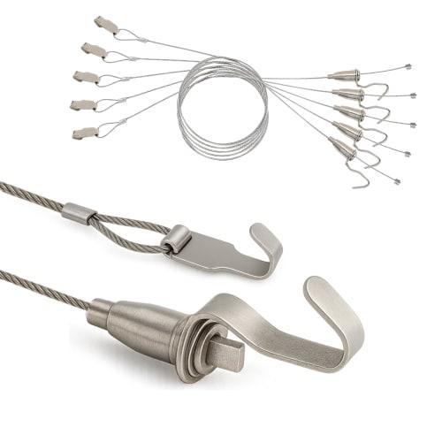 Road clover Picture Rail with Integrated Wire Hooks [Designed by an Interior Coordinator] 40kg Weight Capacity, Adjustable Height (1.0m Hooks x 1, 5,