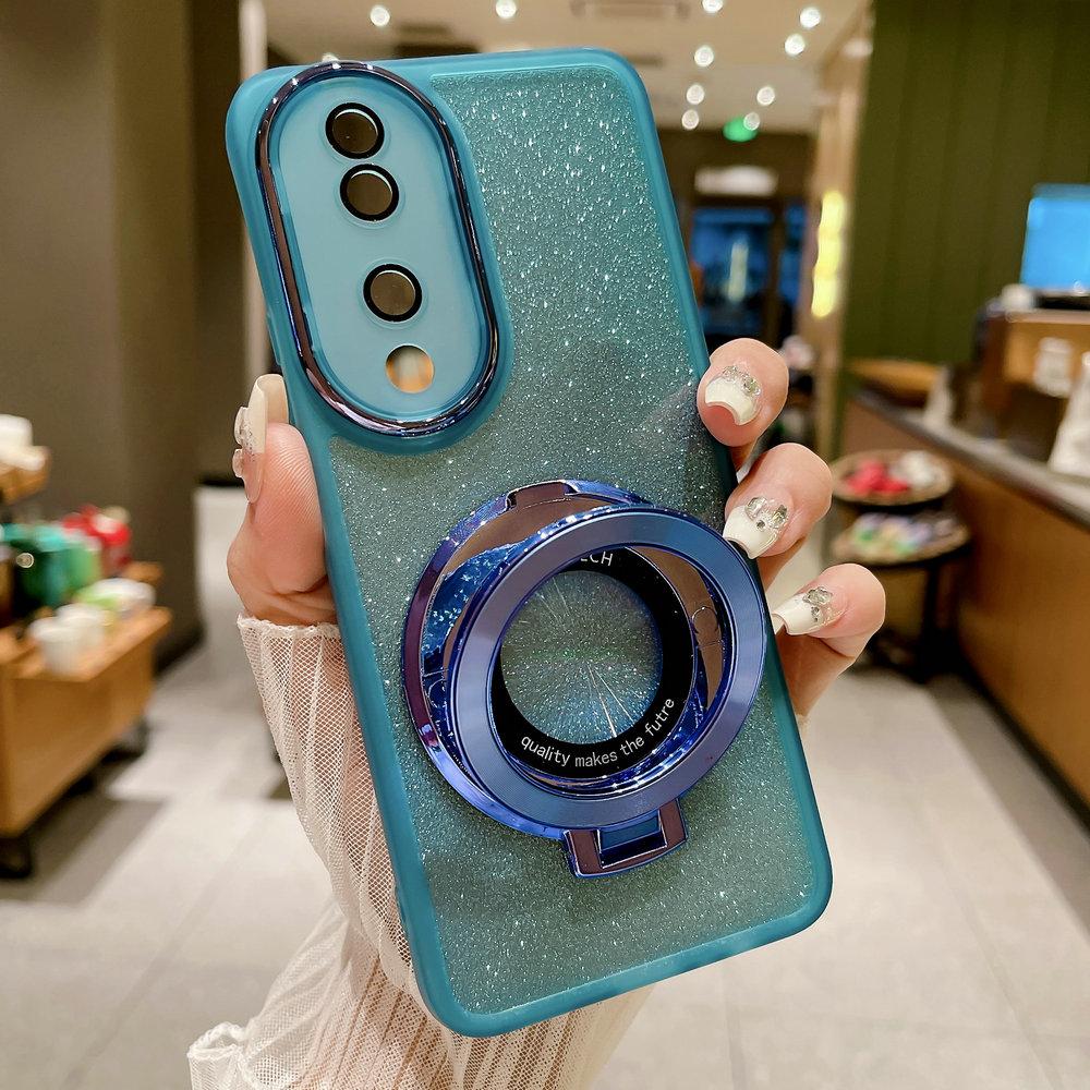 

Для Honor X7B 4G X6A X9A блестящее кольцо-держатель Мягкий чехол из ТПУ Блестящий чехол из ТПУ с защитой объектива для Honor X8B X9B X5 Plus X40 For Honor x40 синий