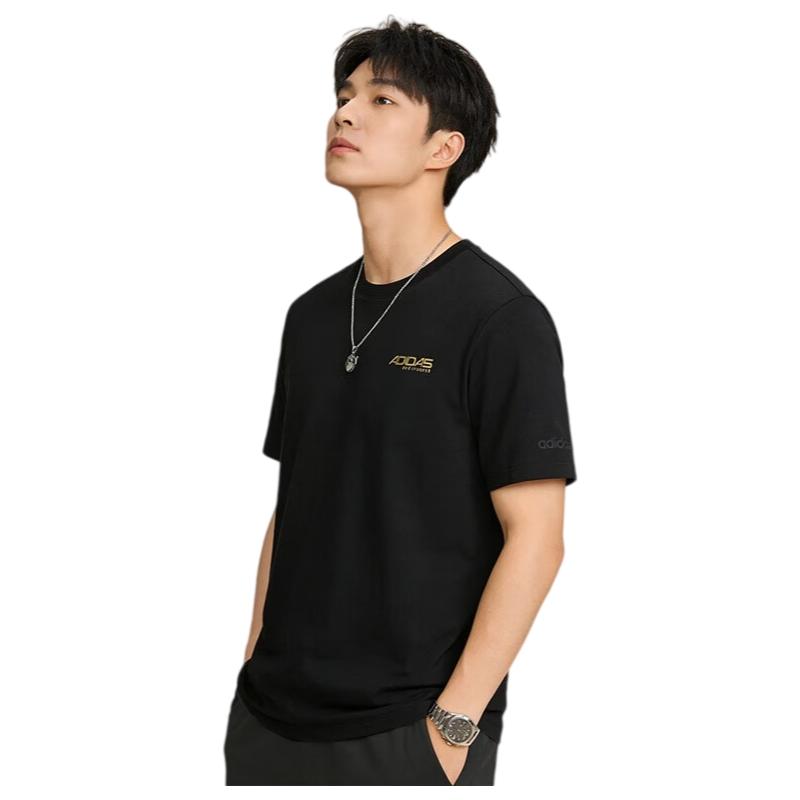 adidas Men's Short Sleeve T-Shirt Fashion Trendy Outdoor Running Fitness Sports Crew Neck