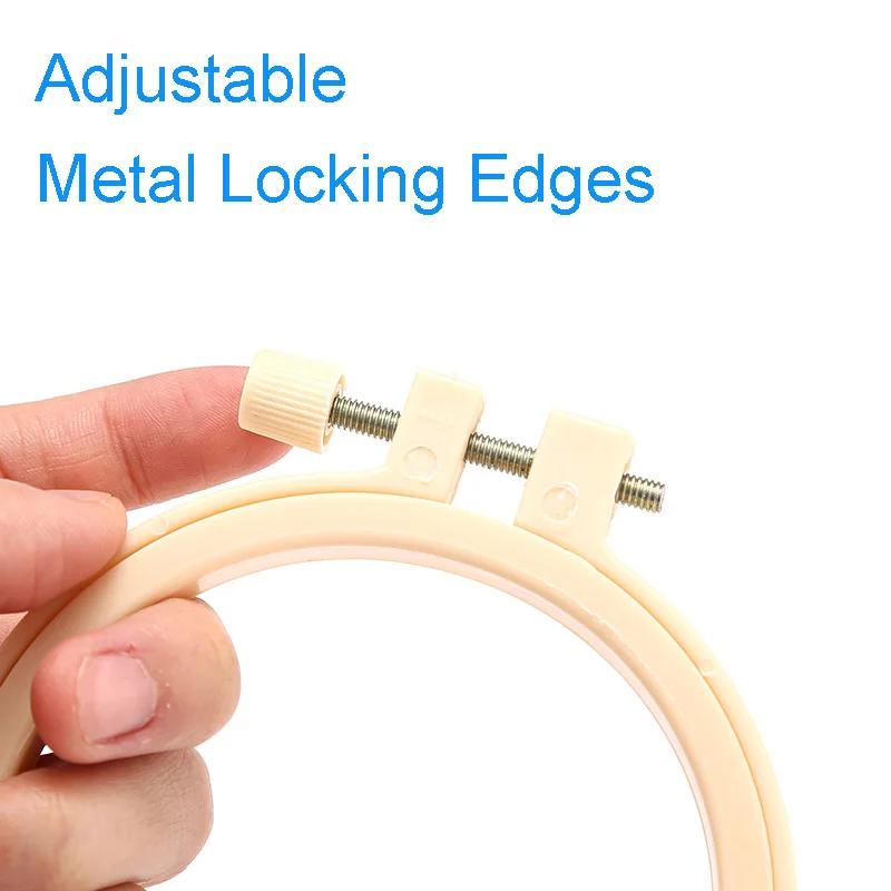 20pcs/lot Dia 3.5-10.4inch Adjustable Plastic Embroidery Cross Stitch Hoops Frame Hoops Craft Embroidery Tools