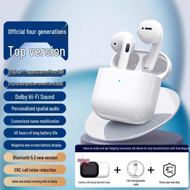 2025 Huaqiangbei 7th Gen Wireless Bluetooth Headphones: Noise-Cancelling, Original High-Quality Sound, Semi-In-Ear.