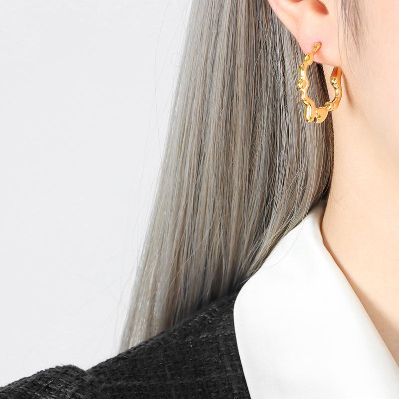 New Gold-Plated Geometric Irregular Stud Earrings - Durable & Stylish Fashion Accessories