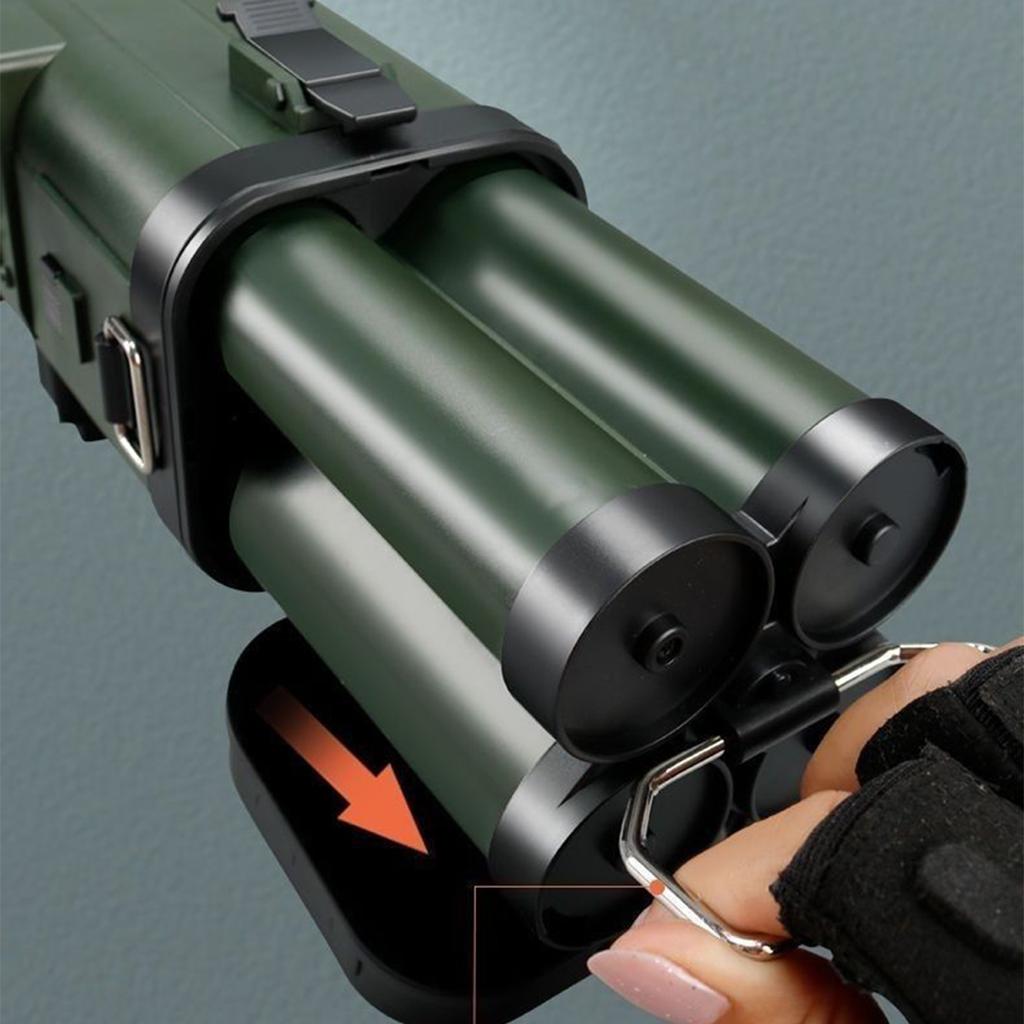 RPG Quadruple Toy Rocket Launcher Shooting Soft Bullet Weapo Children Outdoor Game Fake Gun Toy For Birthday Gifts Movie Props
