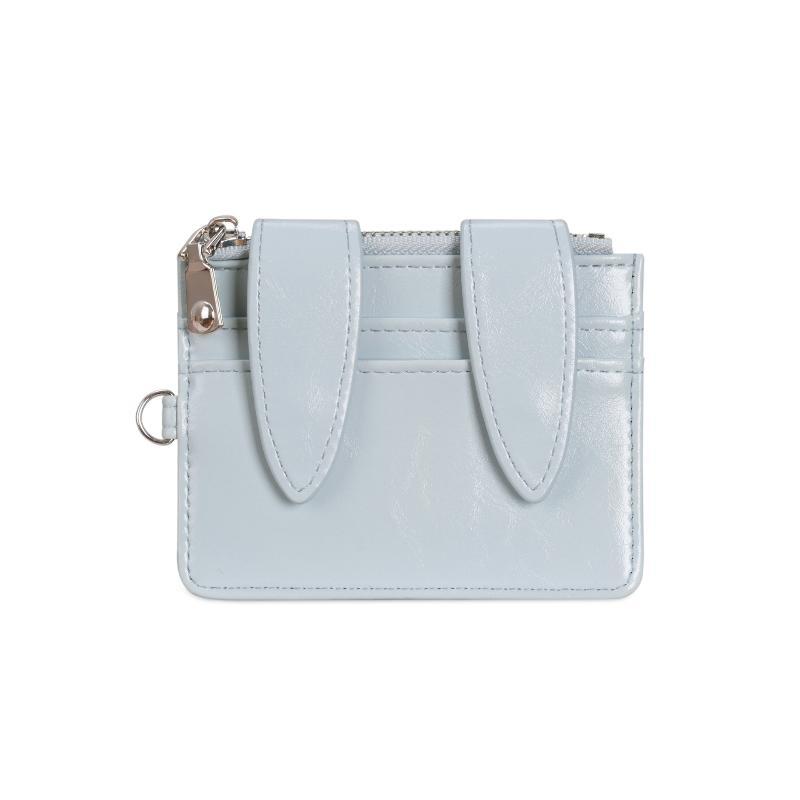 Cute Bunny Ear Card Holder Eco-friendly PU Leather Multi Card Slots Thin Pocket Wallet for School Use