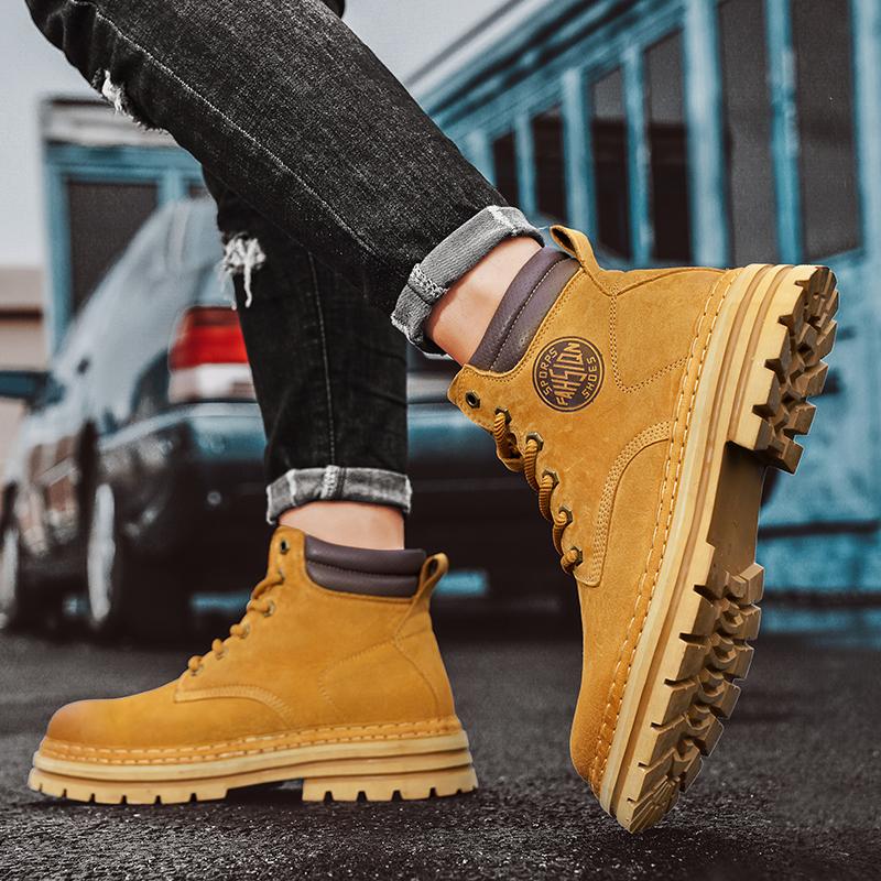 Fashion Men's Boots 2025 The Latest Leisure Comfortable Spring Summer Autumn Winter Leather Rhubarb Tough Man Wind Help Men's Shoes