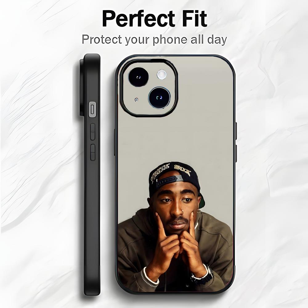 Rap Amerikanischer Sänger T-Tupac Shakur Handyhülle Handyhülle Weiche Verpackung Leicht Für iPhone17 16 15 14 13ProMax