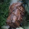 Handmade Top Grain Leather Duffle Bag: 24-inch Weekender Travel Bag