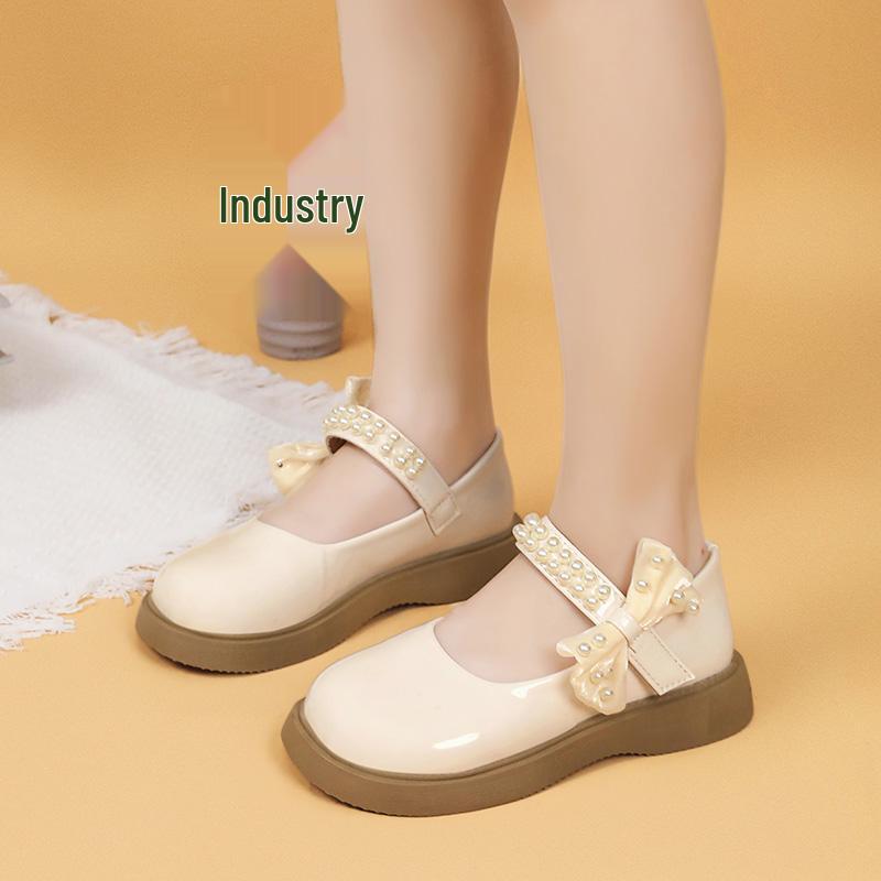 Girls' Black Patent Leather Princess Shoes - Spring/Summer 2025 British Style Performance Footwear