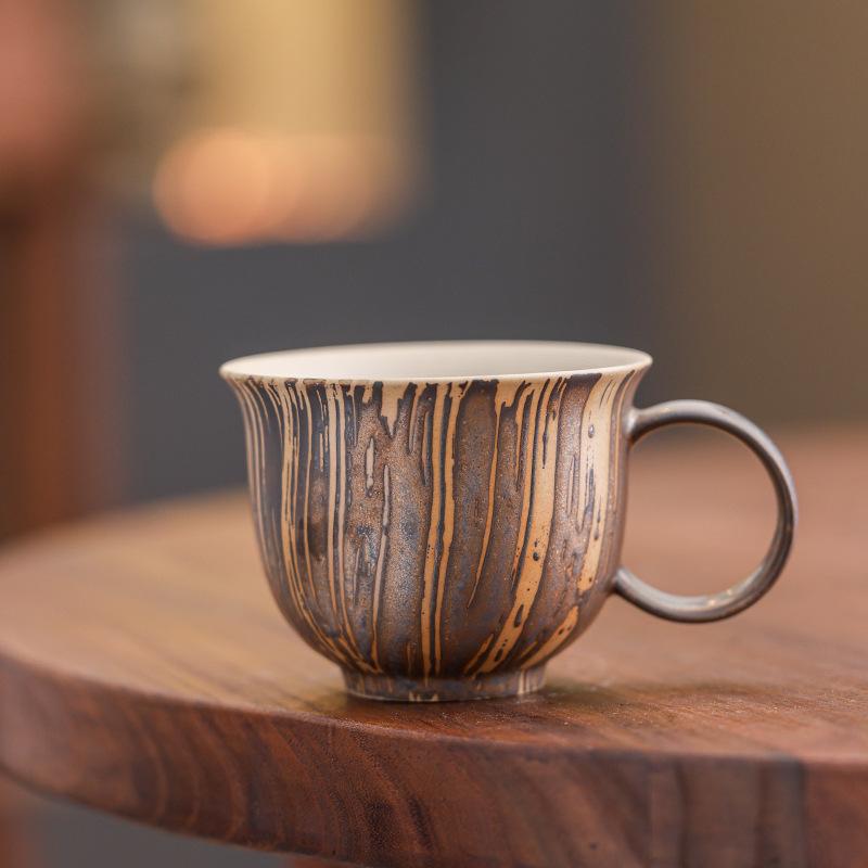 Nordic Ceramic Coffee Cup Latte Latte Flower Afternoon Tea Cup High Value Household Water Cup Mug