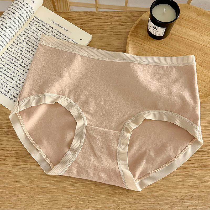 Damen Herbst- und Winterwarme Baumwolle Antibakterielle Weiche Unterwäsche mit mittlerer Taille