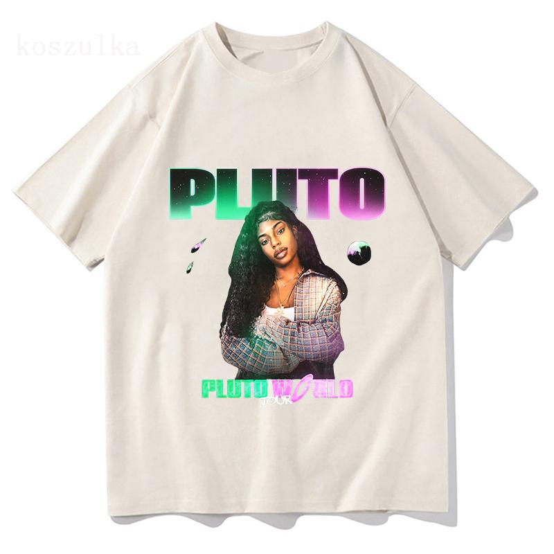PLUTO WORLD Tour 2025 T-shirt Loose Casual Singer Graphic Tshirts Cotton Fashion Women Men Tee-shirt Streetwear Print Clothing