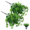 2-Pack Artificial Four Leaf Clover Plants Faux Shamrock Stems for St. Patrick's Day Decor Lucky Greenery for Wedding Home Garden