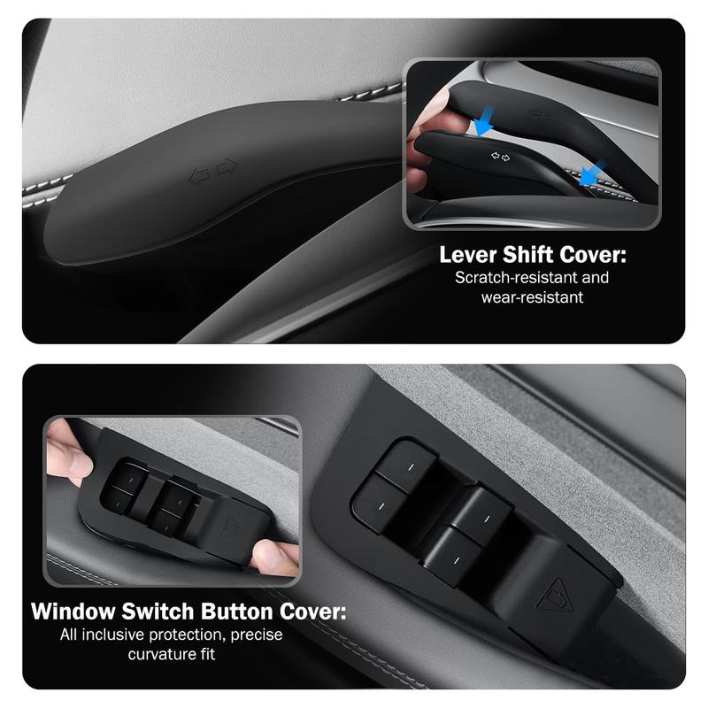 For Tesla Model Y Juniper Launch 2025 2026 8Pcs Car Wireless Charging Pad Silicone Cup Holder Window Lift Switch Button Panel