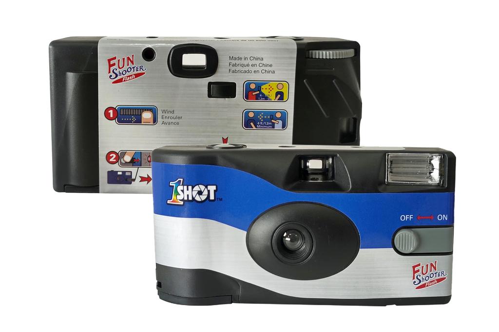 ONE-SHOT Disposable Camera, 35mm Film, Single-Use, 400 ASAISO 27 Exposure, with Flash, Pack of 2