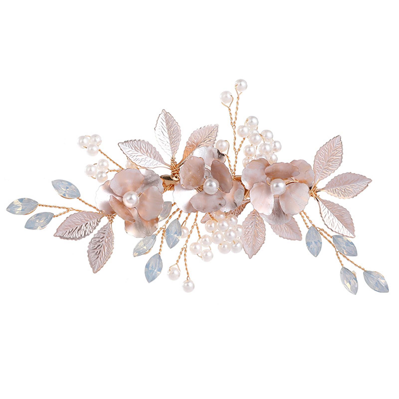 

Элегантная цветочная заколка для волос Розовое золото Жемчуг Цветок Лист Заколки для женщин Девушек Свадебная вечеринка Банкет Прическа Ювелирное украшение Аксессуар для волос