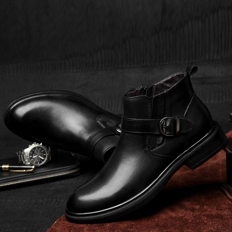 Men Formal Boots Luxury Brand Business Men Shoes High Top Winter Boots Men Boots Crocodile Leather Shoes Non-Slip Ankle Boots