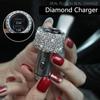 5V 2.1A Dual USB Fast Car Charger 2 USB Port Aluminum Alloy Charging Adapter - Crystal Rhinestone Car Charger