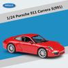 WELLY 1/24 Porsche 911 Carrera S 991 Coupe Alloy Sports Car Model Diecasts Metal Racing Car Vehicles Model Simulation Kids Gifts