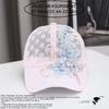 White Pink Hollow Out Baseball Cap Duck Tongue Breathable Baseball Cap  Summer