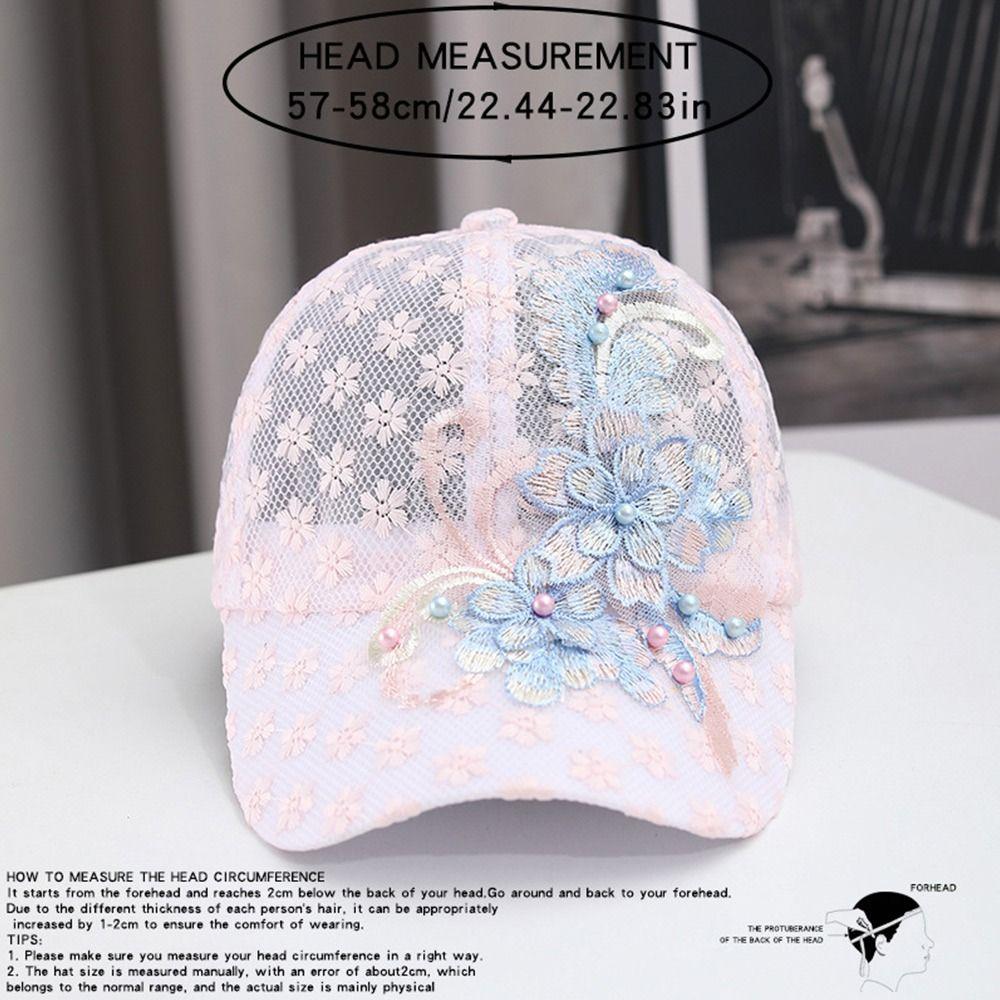 White Pink Hollow Out Baseball Cap Duck Tongue Breathable Baseball Cap Summer