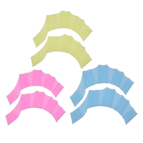 1 Pair Silicone Swimming Hand Fins Kids Adults Beginner Professional Aquatic Swim Training Fins Webbed Flippers Palms Swim Gear