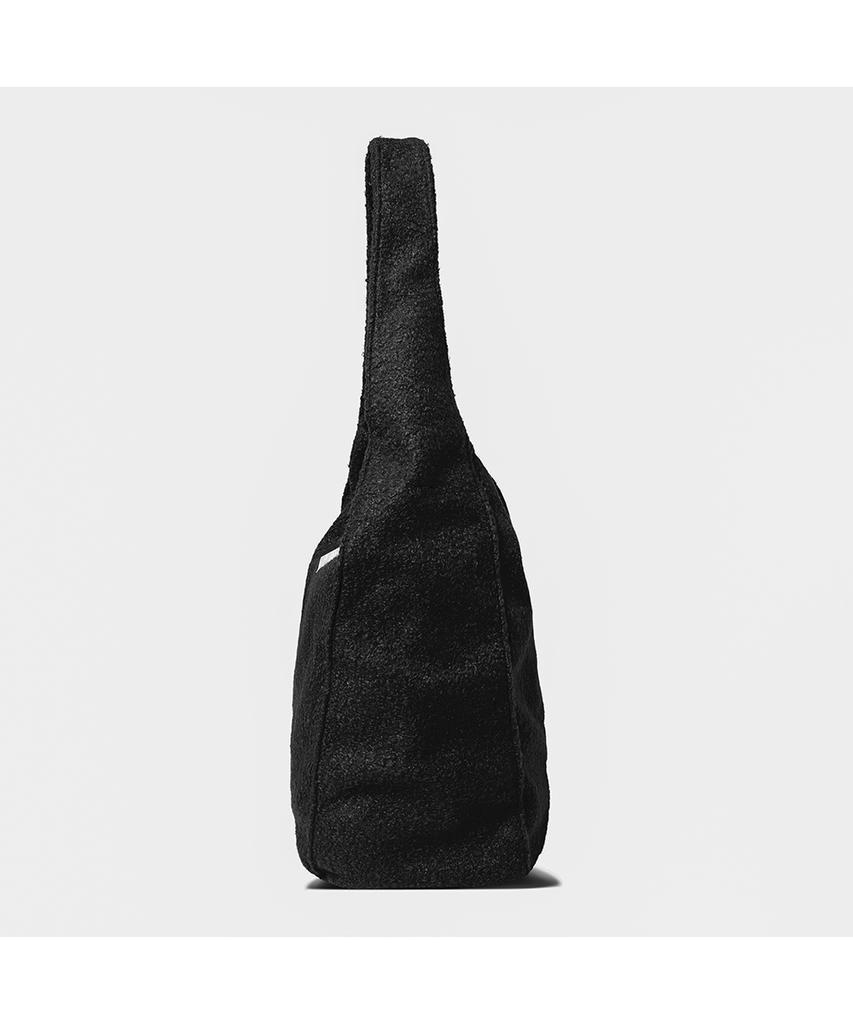 The Green Lab Boucle Wool Pouch Shoulder Bag Set [Black]
