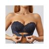 European & American Cross-Border French Lace Bandeau Bra with Transparent Straps & Removable Multi-Wear Options