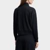 FILA White Stand Collar Solid Loose Zip Knit Long Sleeve Jacket Women jackets F11W623501F-BK