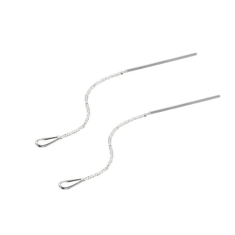 Water Drop Ear Thread Earrings: Simple Korean Style, Long Dangle for Women's Unique Temperament