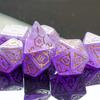 Cusdie 25mm Riesige DND Würfel Schlossmuster Harz Polyedrisches Würfelset mit Lederbeutel für D&D Pathfinder Rollenspiel Brettspiele