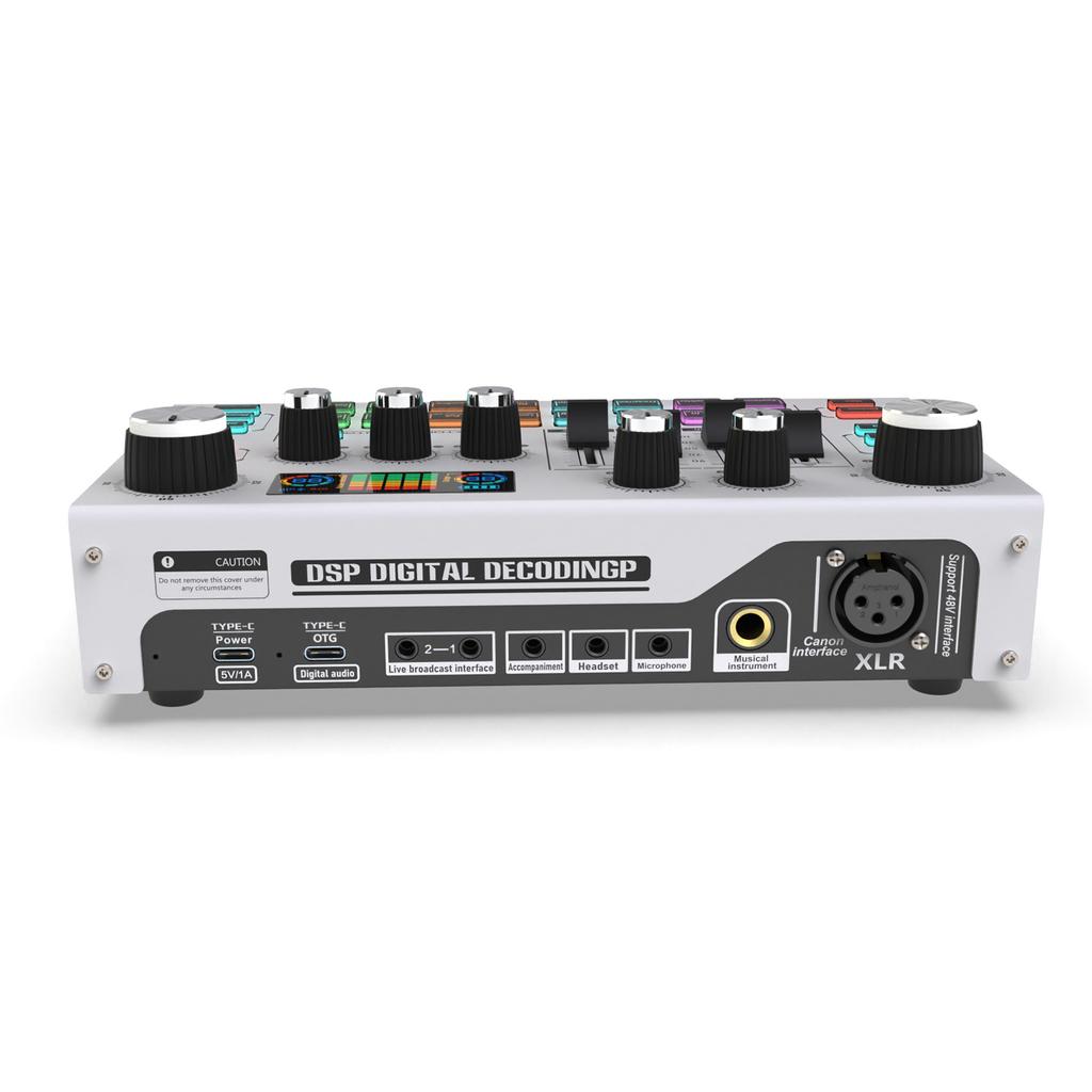 Placa de som externa X7 ao vivo, placa de mixagem de áudio, para transmissão ao vivo de música, gravação de karaokê e canto