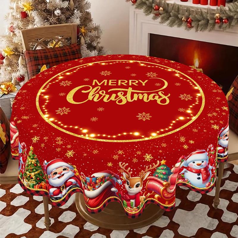 Christmas Tablecloth Christmas Decorations for Home 2026 Xmas Gifts Navidad New Year Winter Holiday Kitchen Dining Table Cover