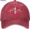 Cappellino Kayak Battito Cardiaco Divertente Papà Regolabile Vintage per Unisex Donna Cappellino da Baseball Nero