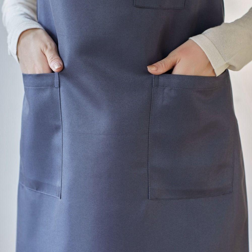 Thickened Korean Dress Apron Solid Color Sleeveless Apron Durable Cooking Apron  Woman