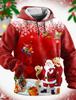 Unisex Santa Claus Christmas 3D Print Oversized Hoodie Casual Pullover Sweatshirt