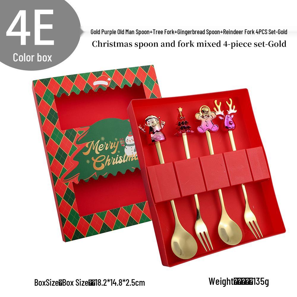 Cross-Border Cute Snowman Christmas Spoon & Fork Set – Creative Dessert Tableware Gift