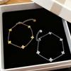 New Stainless Steel Five-flower Lucky Grass Small Plain Chain Bracelet Women's Light Luxury Versatile Jewelry