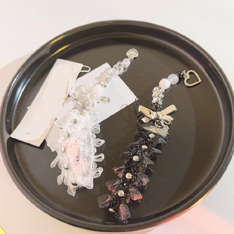Acrylic Butterfly Pendant Keychain Personalized Bow Phone Chain Ribbon Keyring