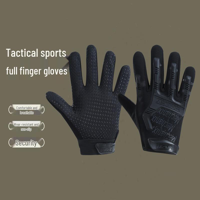 Breathable Wear-Resistant Non-Slip Tactical Gloves: Full-Finger Design for Men & Women - Perfect for Outdoor Training, Climbing, and Weightlifting.