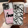 Creative Stylish English Letters Case for Apple iPhone 17 Pro Max 11 13 15 16e Air 14 12 Plus 16 Pro Phone Cover