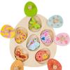 Educational Wood Dinosaur Jigsaw Wooden Peg Toddler Puzzles Animal Domino Puzzle Toy  Kids Toys