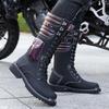 Чоловічі мотоциклетні черевики Вестерн Черевики чорні жокейські черевики Повсякденний вуличний стиль Класні високі черевики великих розмірів