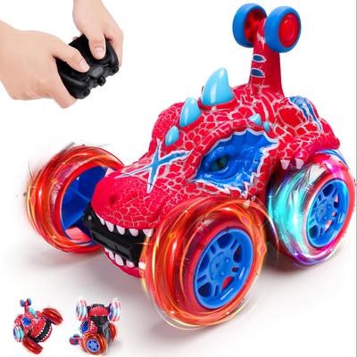 Dinosaur Stunt Car, 2.4GHz Wireless Remote Control, Bright Flashing Lights, Fun Racing Game