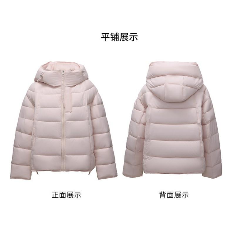 Womens Short Puffer Jacket With Hood Winter 2026 Warm Cotton Coat Loose Fit Casual Outerwear