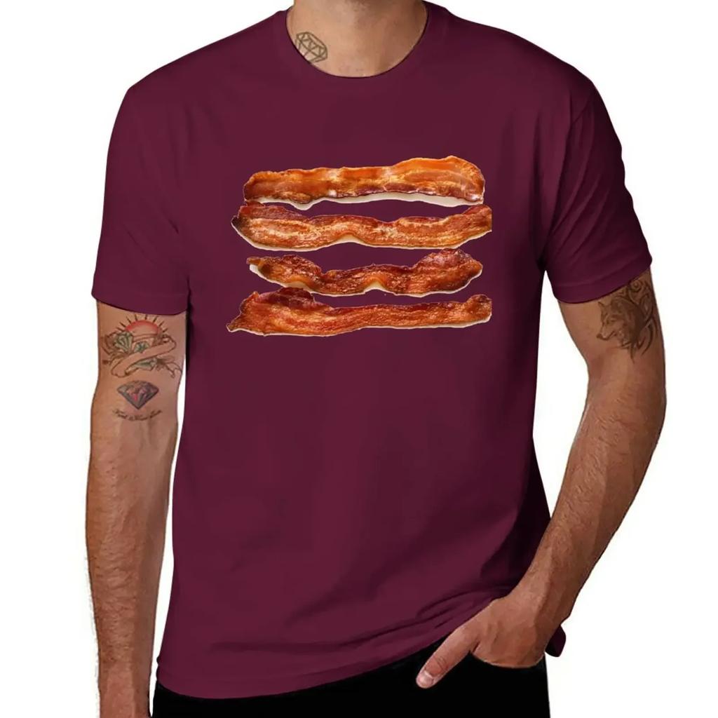 Bacon Rashers T-Shirt Blouse Plus Sizes Short Sleeve Tee T-shirts for Men Cotton