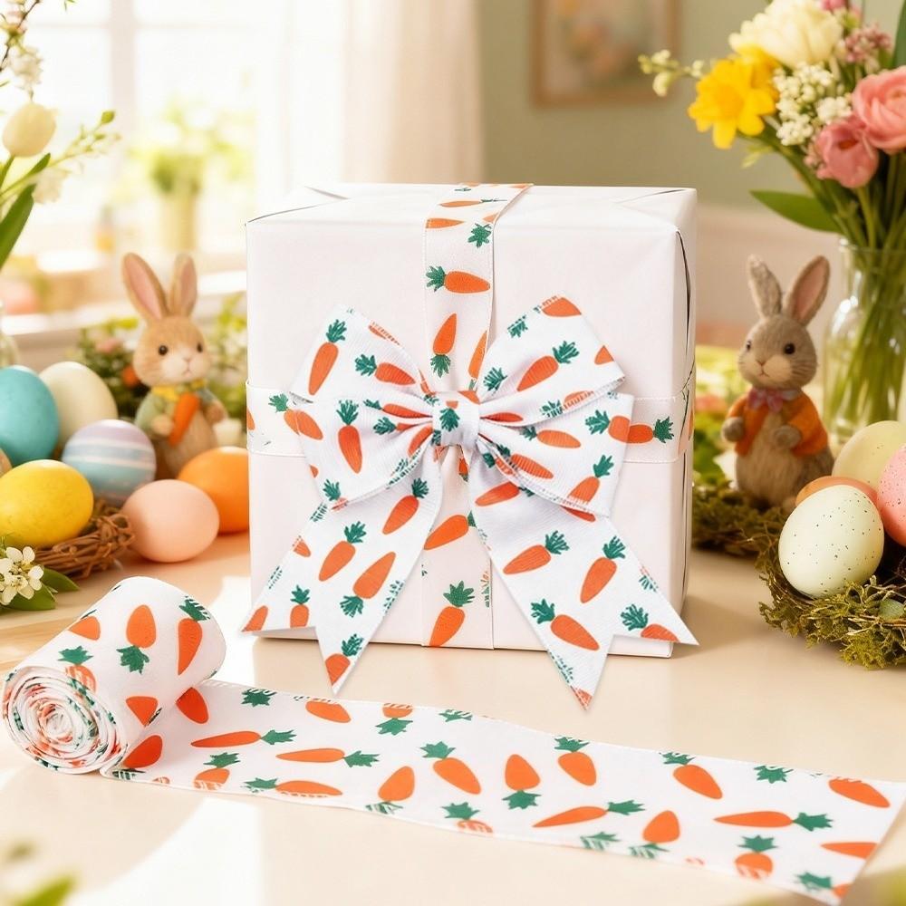 Vibrant Colors Easter Printed Ribbons Cartoon Gift Packaging Ribbon  Easter Baskets