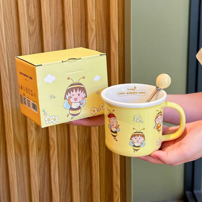 

Кружка с Чиби Маруко, милая мультяшная детская керамическая чашка, парная, подарок на день рождения, подарочная коробка 301-400ml